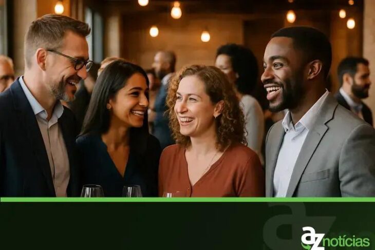 Networking Presencial, Eventos Profissionais, Conexões Humanas, Relacionamento Carreira.