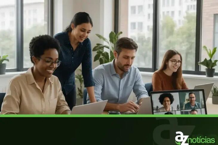 Trabalho Híbrido, Gestão de Equipes Remotas, Colaboração Digital, Futuro do Trabalho.